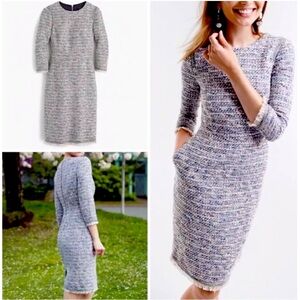 J. Crew Heathered Black/White Tweed Sheath Dress